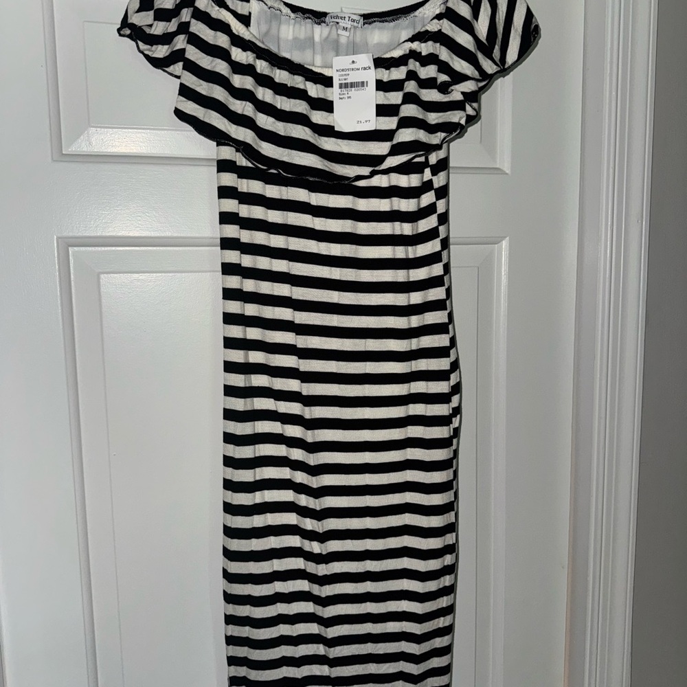 Black and White Striped Dress